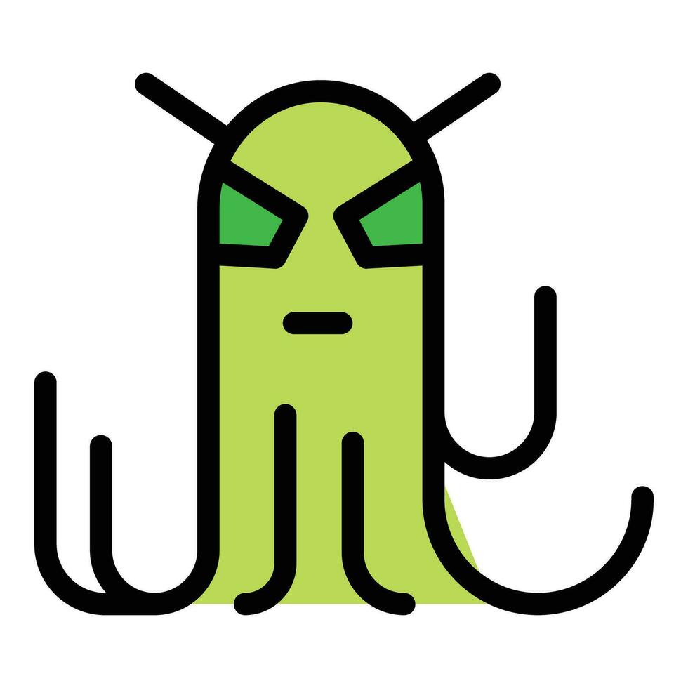 Monster alien icon vector flat