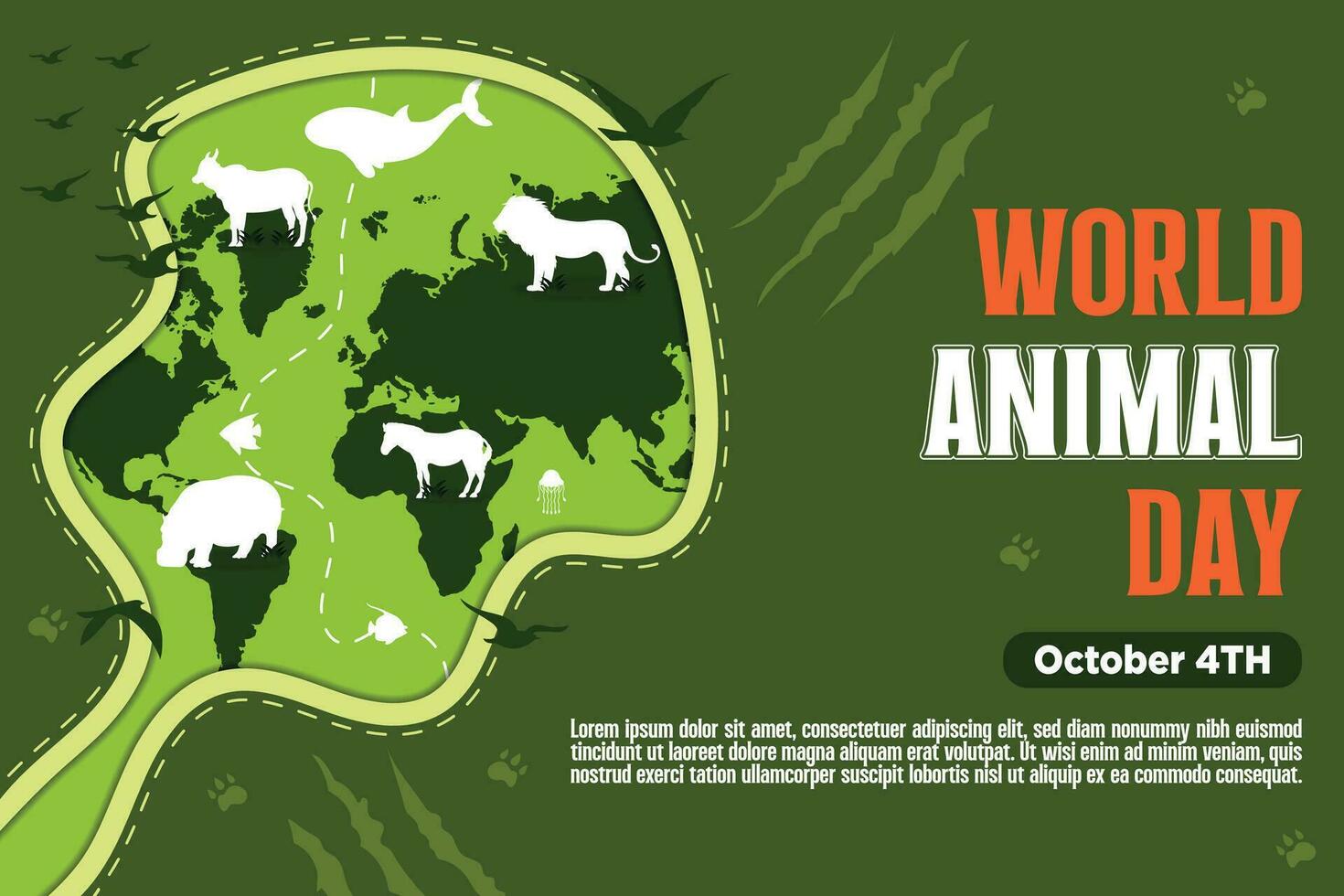 Vector World Animal Day With Flora and Fauna Illustration 1.10