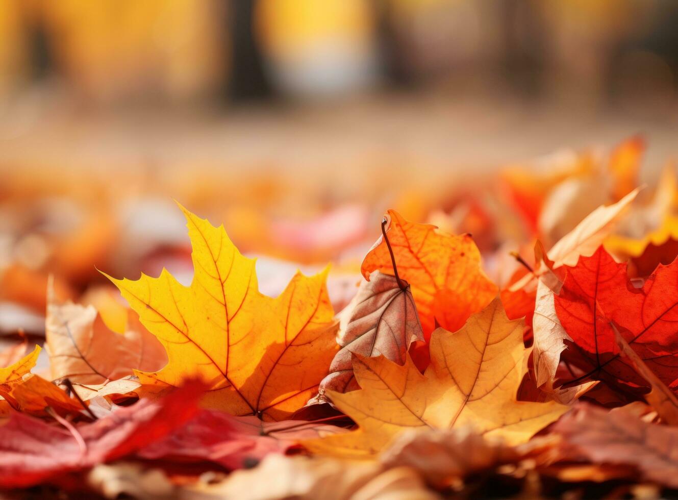 fondo de hojas caídas de otoño foto