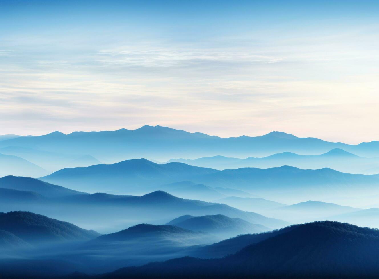 Mountain landscape with blue skies and orange colors photo