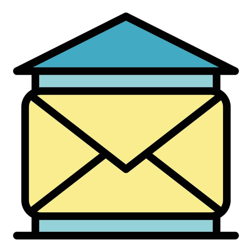 Home mail icon vector flat