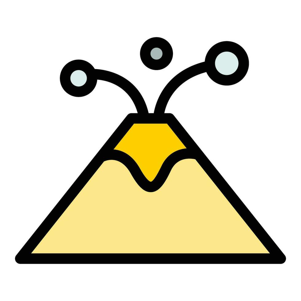 montaña volcán icono vector plano