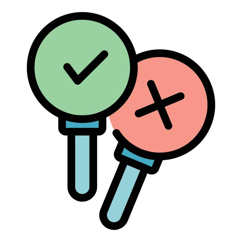 Yes no election icon vector flat