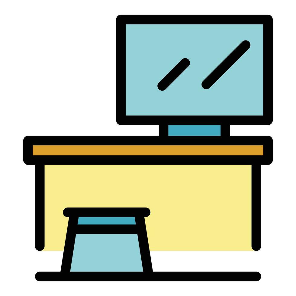 Work desktop icon vector flat