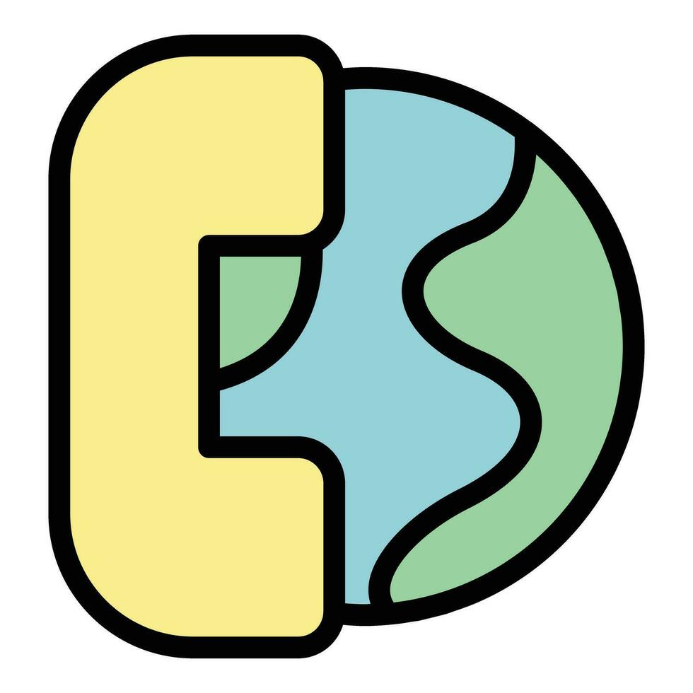 Global call icon vector flat