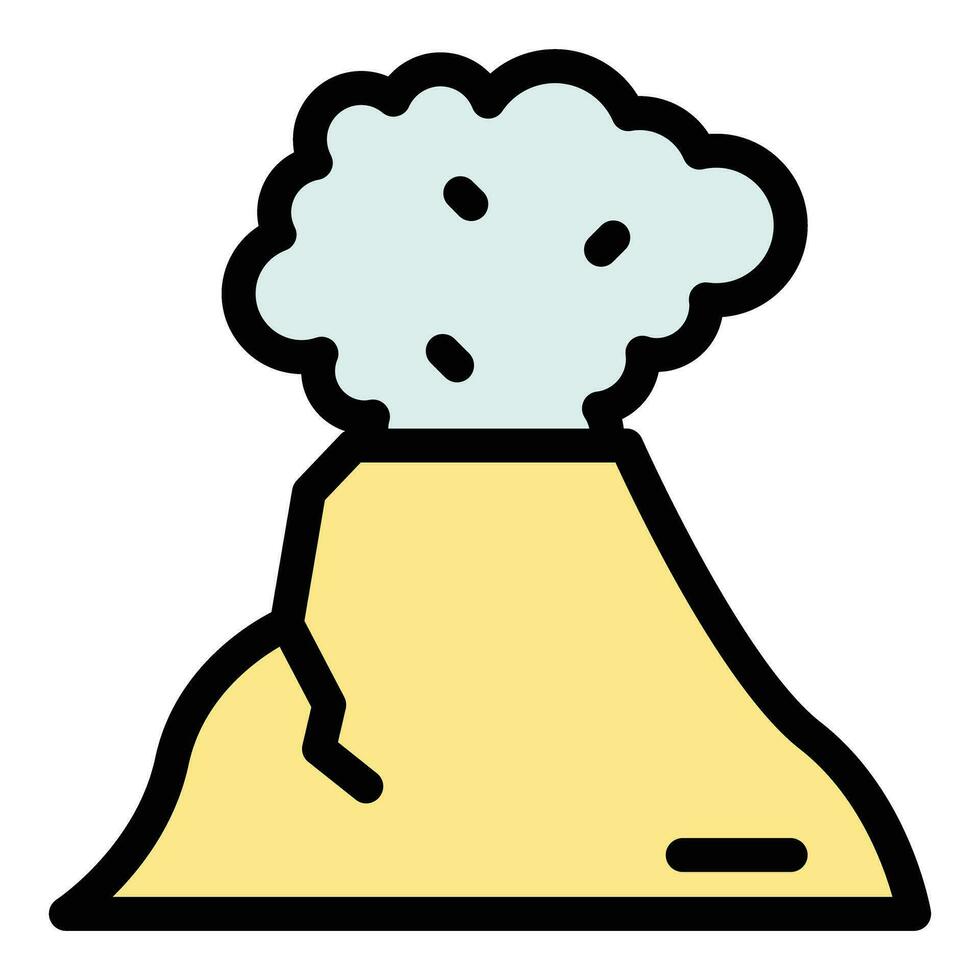 Smoke lava volcano icon vector flat