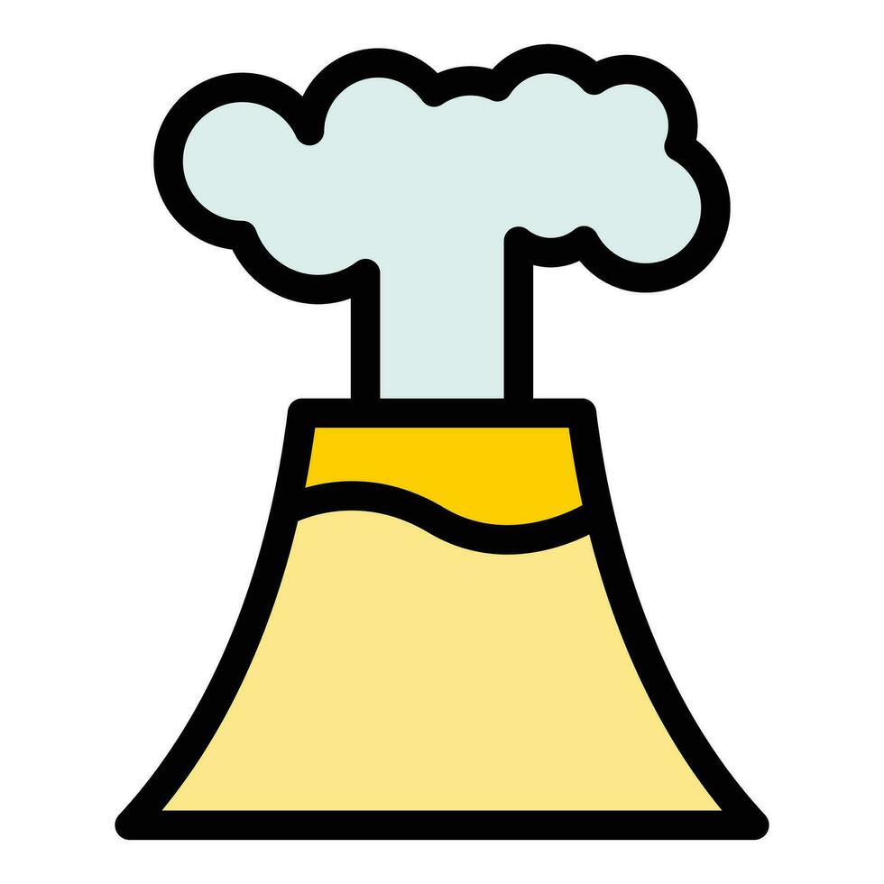 Volcano explosion icon vector flat