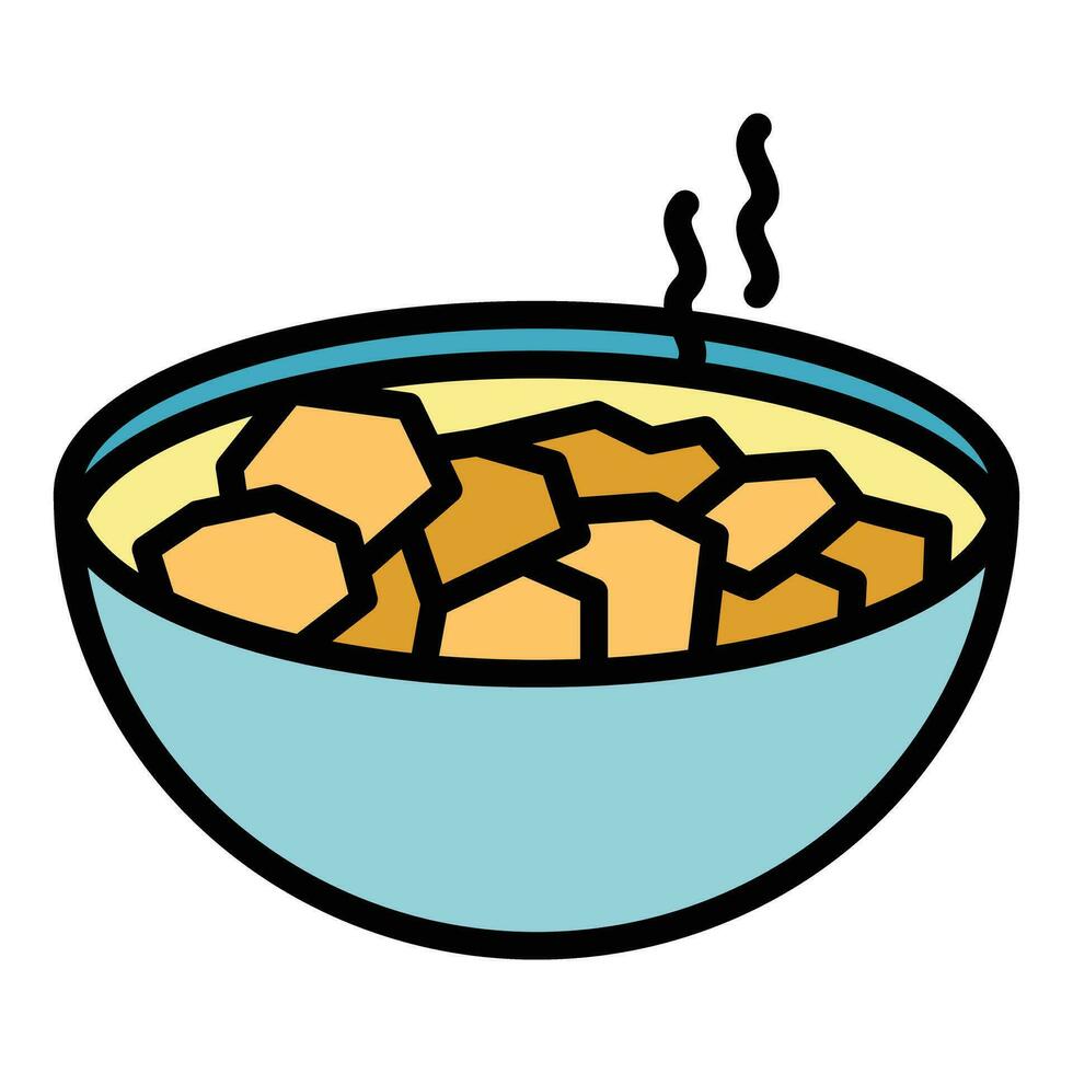 Hot salad icon vector flat