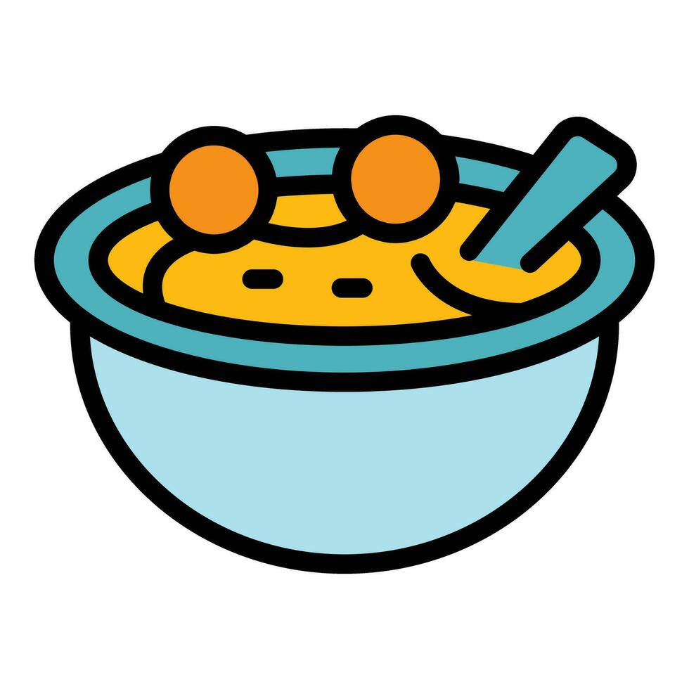 sopa comida icono vector plano