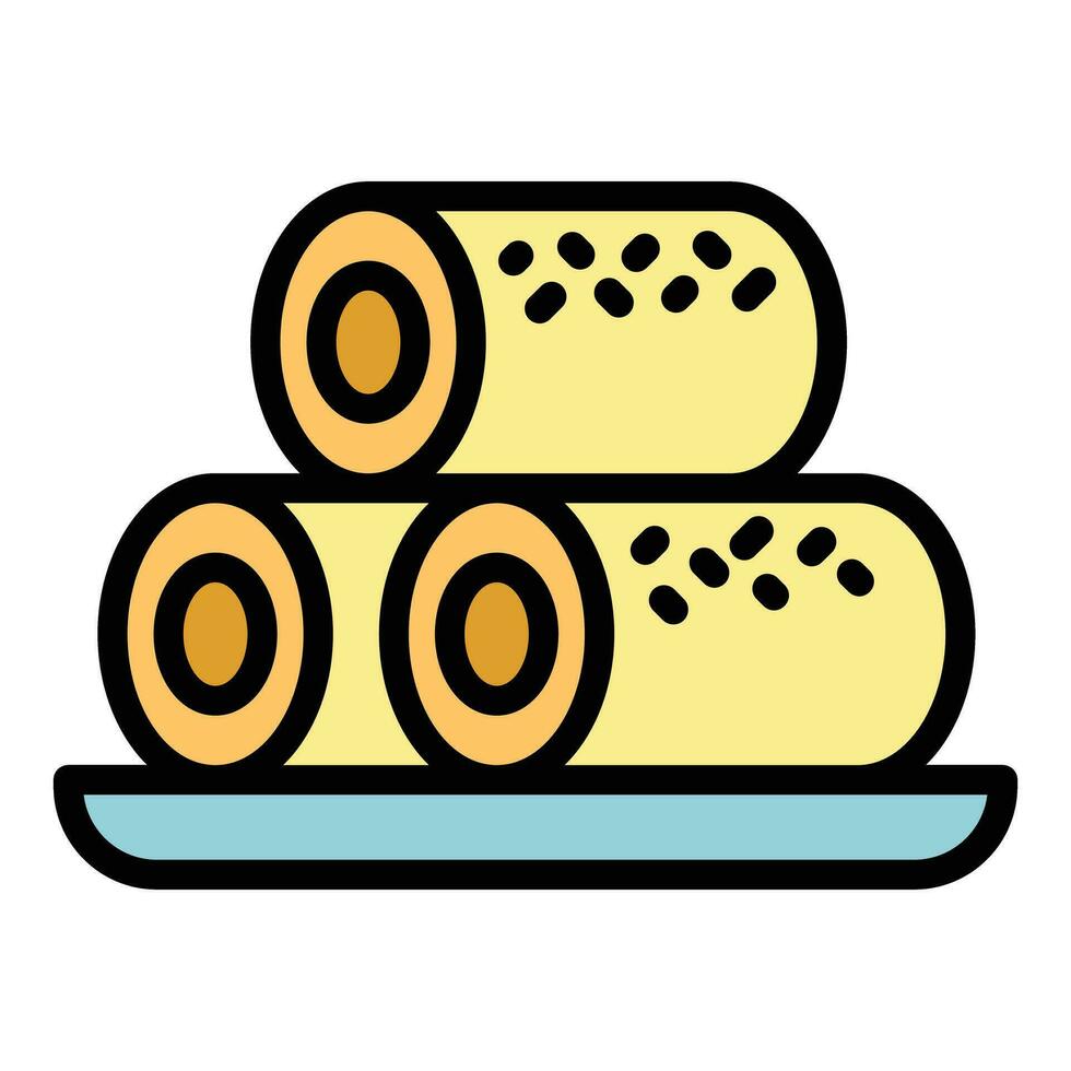 Australian roll icon vector flat