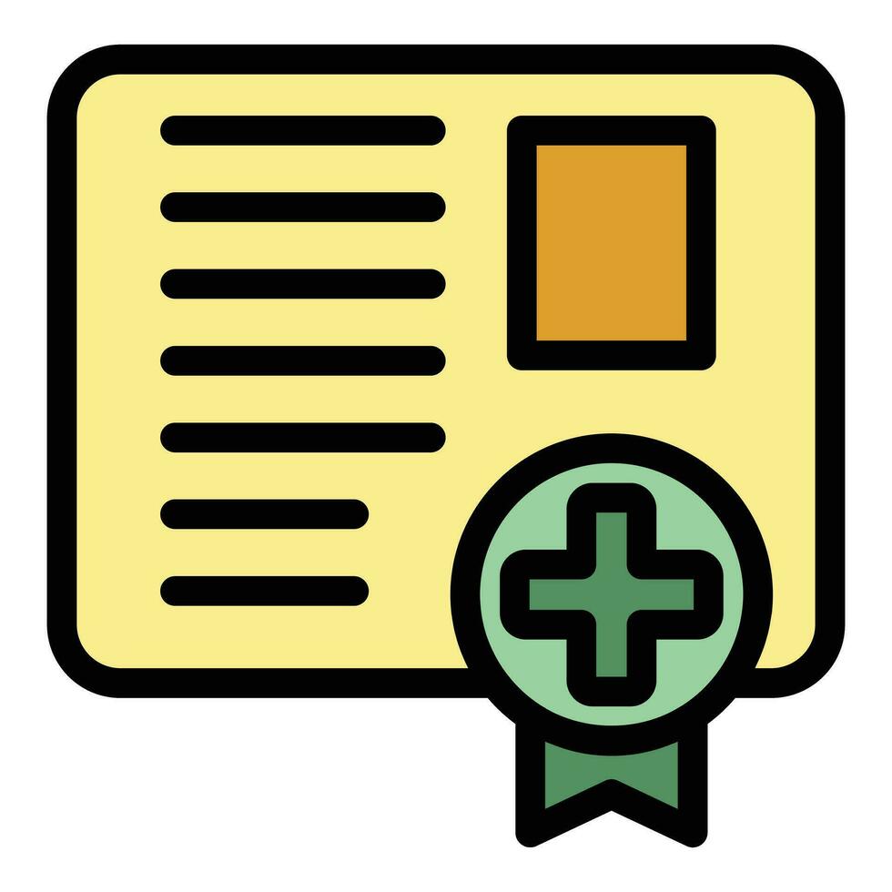 Medical pass icon vector flat