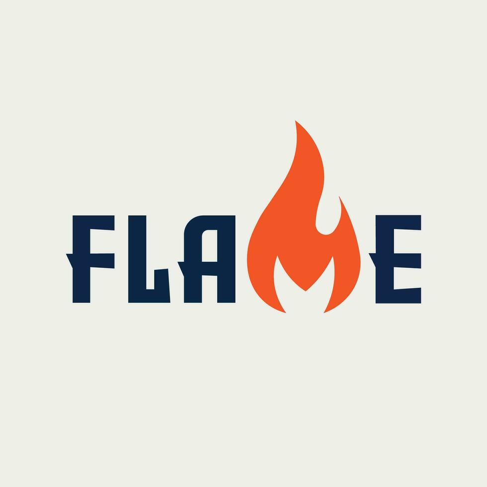 Vector flame text logo design