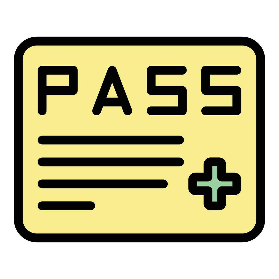 Medical pass icon vector flat