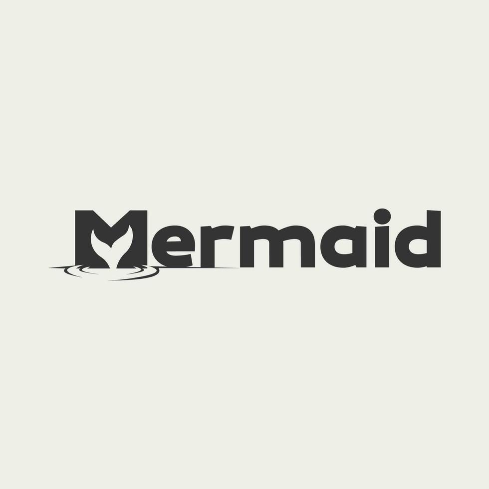 Vector mermaid text logo design