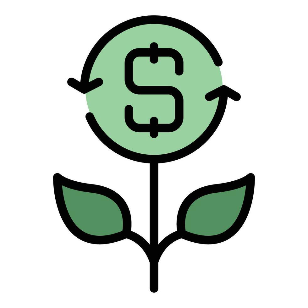 Plant money grow icon vector flat
