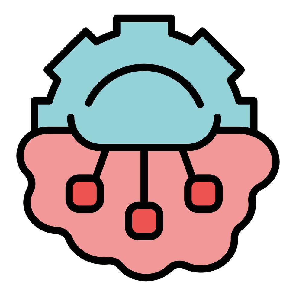 Gear mental icon vector flat