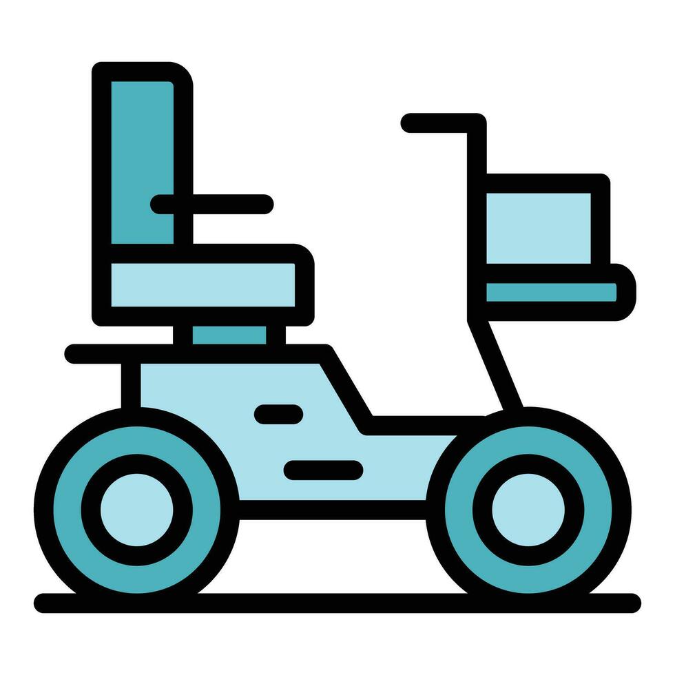 Man electric wheelchair icon vector flat