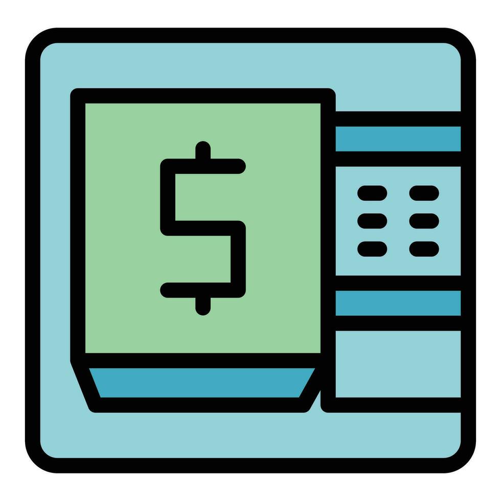 Money atm icon vector flat