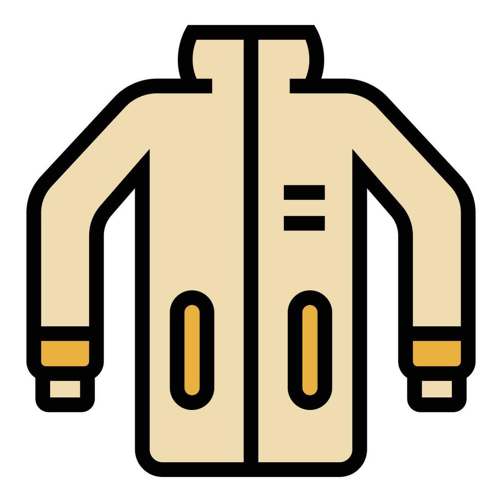 deporte chaqueta icono vector plano