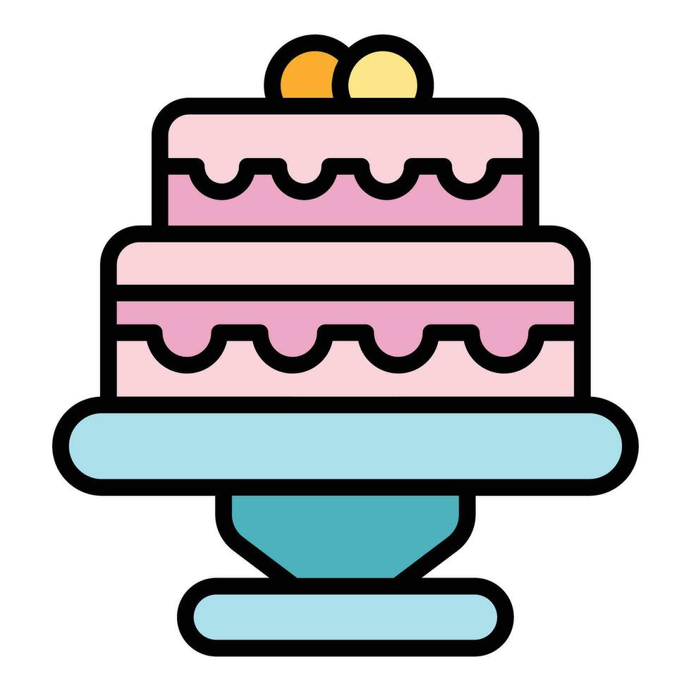 Wedding cake icon vector flat