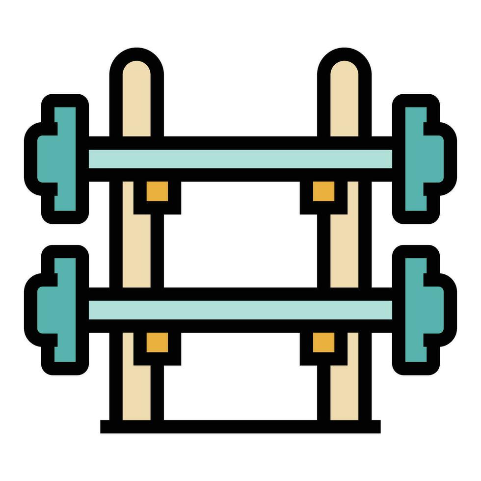 Barbell stand icon vector flat