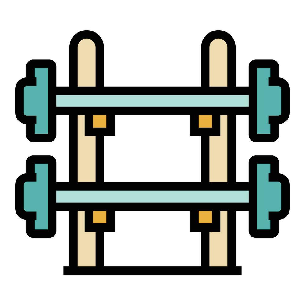 Barbell stand icon vector flat