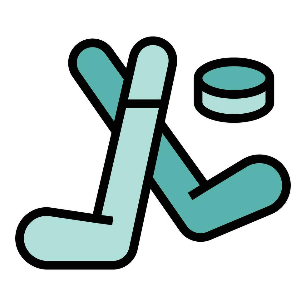 Hockey stick icon vector flat