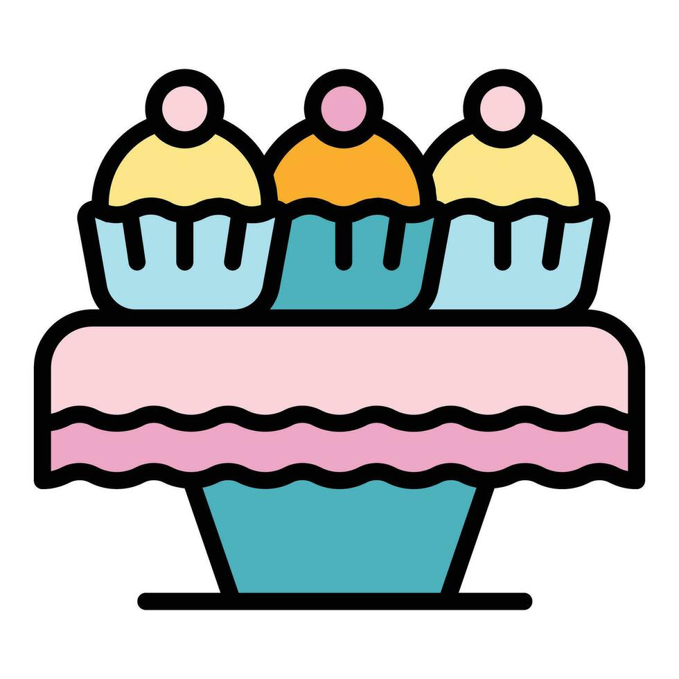 Wedding cupcake icon vector flat