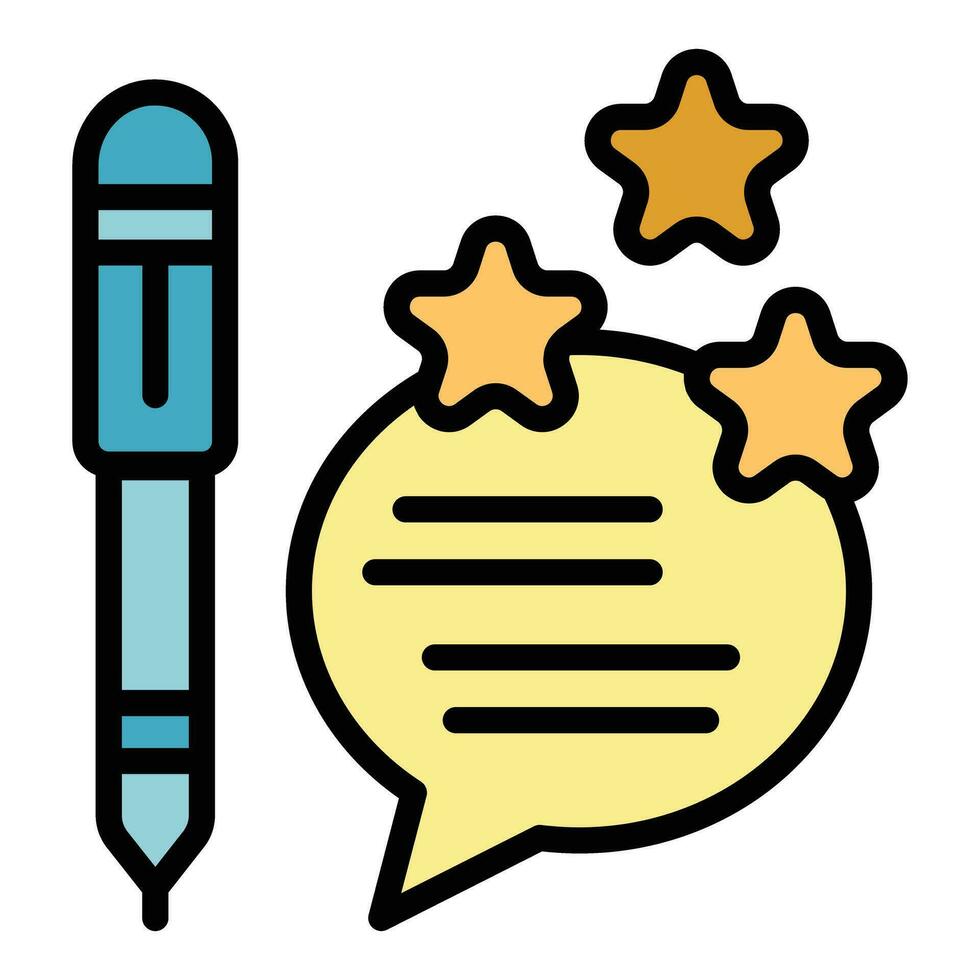 Write online review icon vector flat