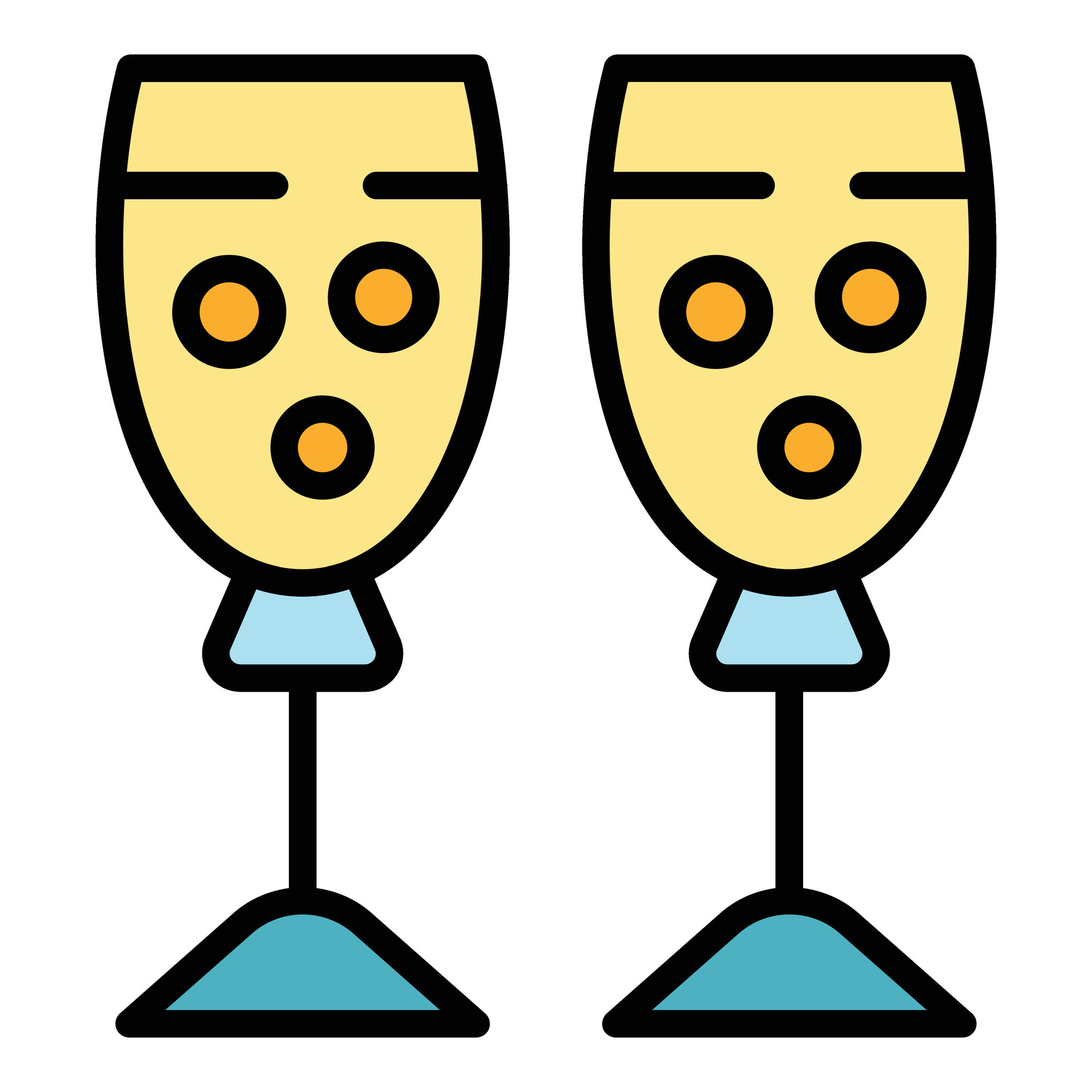 Wedding champagne glasses icon vector flat 27684726 Vector Art at Vecteezy