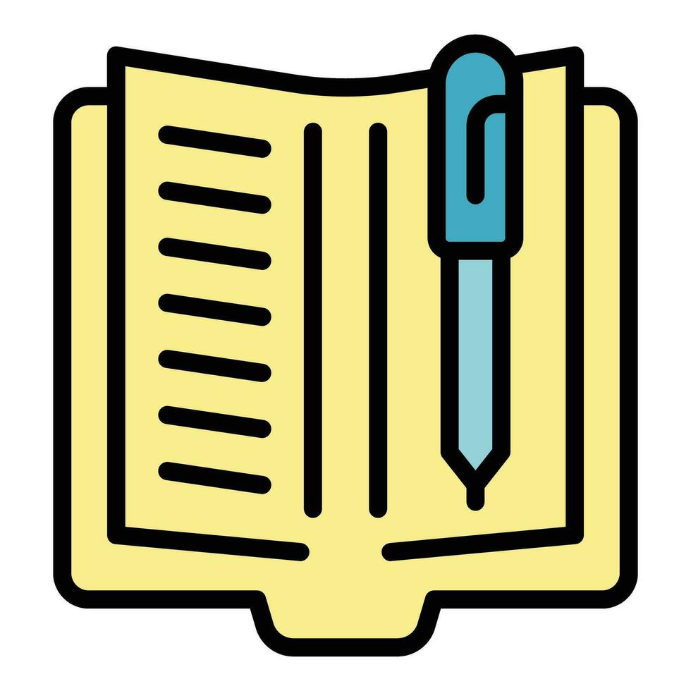 Write book review icon vector flat