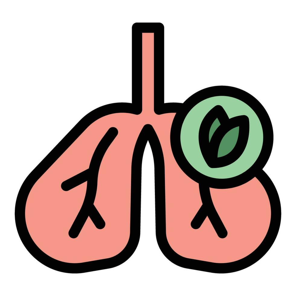 Lungs air filter icon vector flat