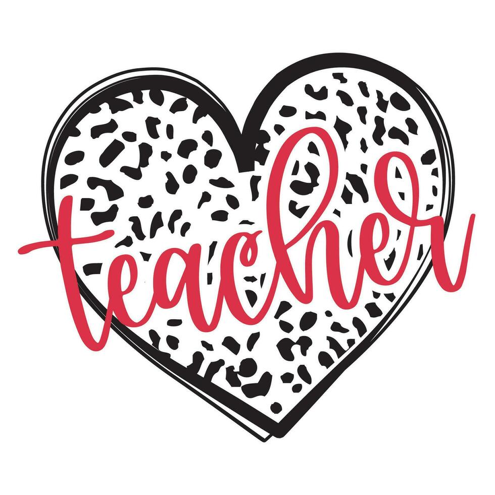 Teaching is heart work vector illustration. Teaching fills my heart. I love teaching typography. Good for card, poster, banner, t-shirt, mug, sticker school design
