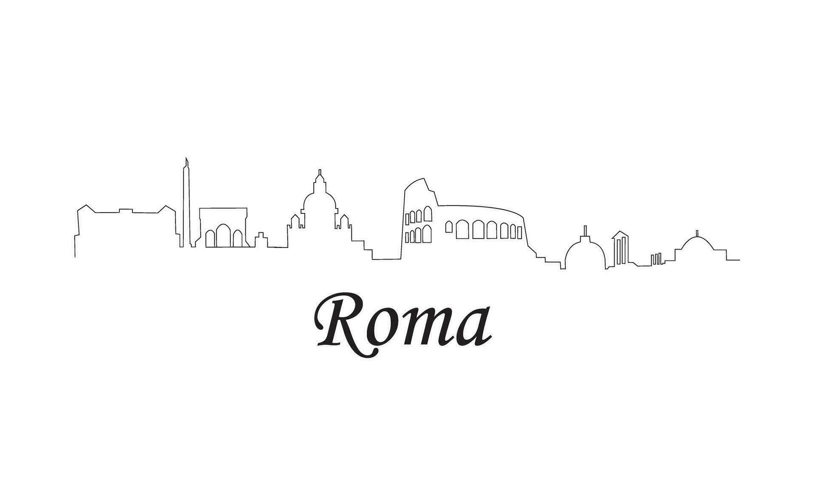 Roma Line Drawing Free Vector