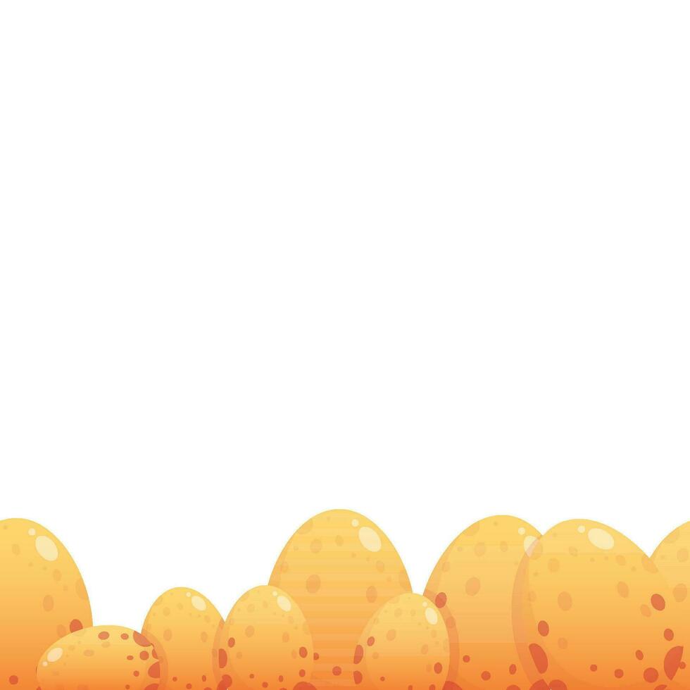 Seamless border of orange dinosaur eggs vector