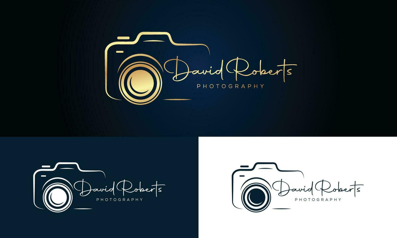 David Roberts Handwriting Photography logo template vector signature logo concept