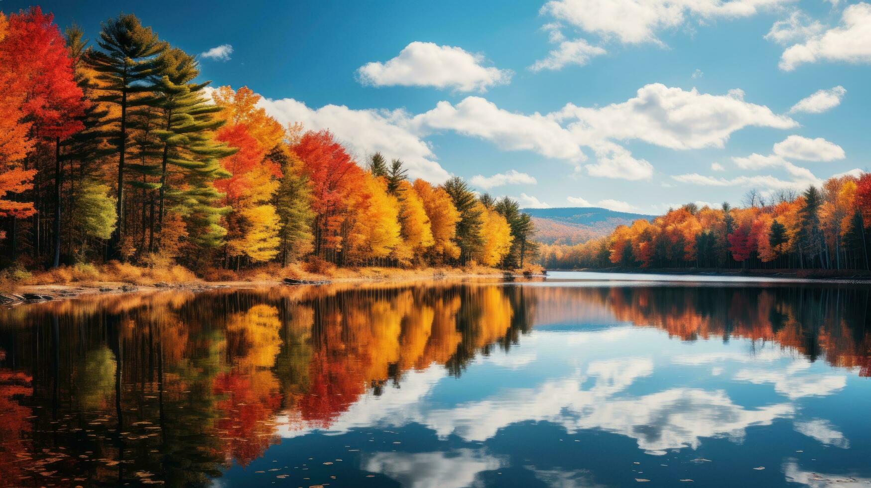 Autumn color trees background photo