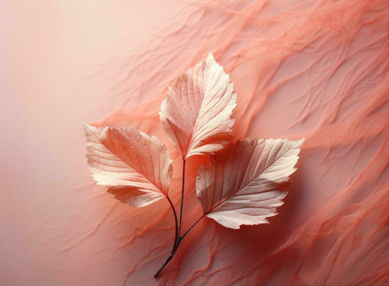 Pink colorful autumn leaves photo