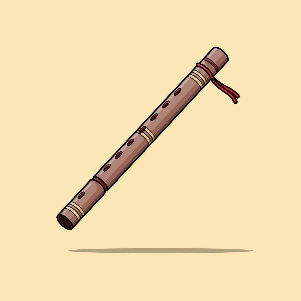The Illustration of Bamboo Flute vector