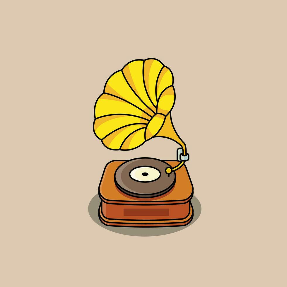 The Illustration of Gramophone vector