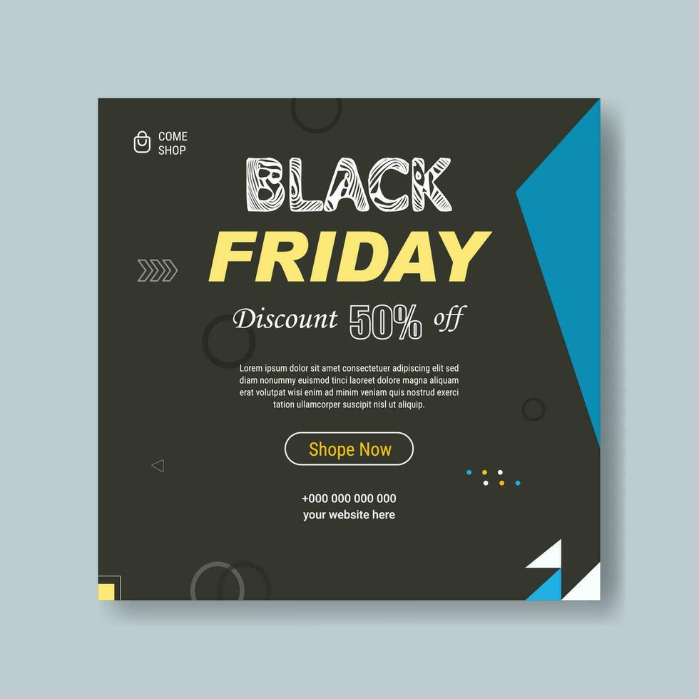 plantilla de banner de redes sociales de super venta de viernes negro vector