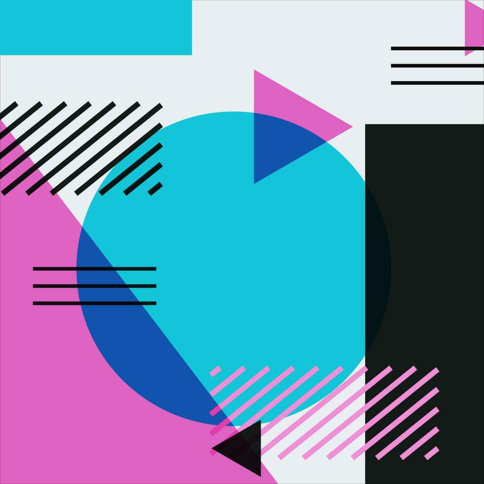risograph effect geometric abstract shapes vector