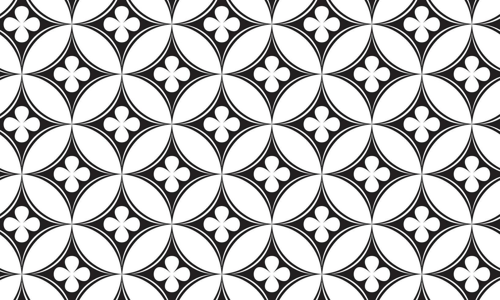 Indonesian batik motif with floral pattern.  indonesian batik seamless pattern vector.  black white seamless pattern background vector