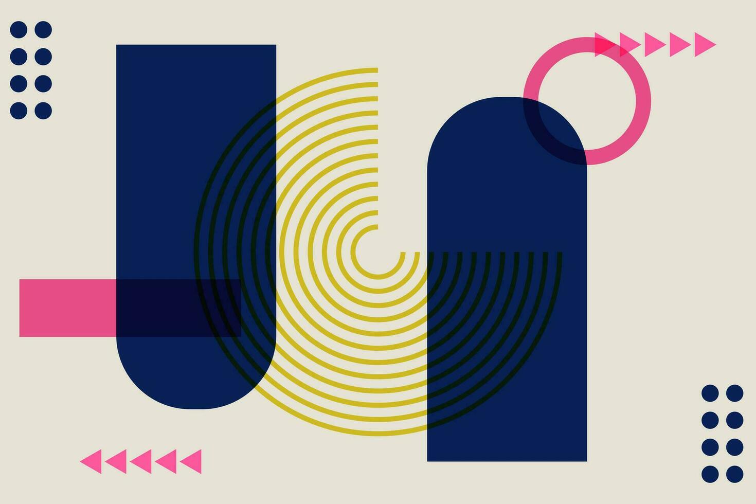 risograph effect geometric abstract shapes vector