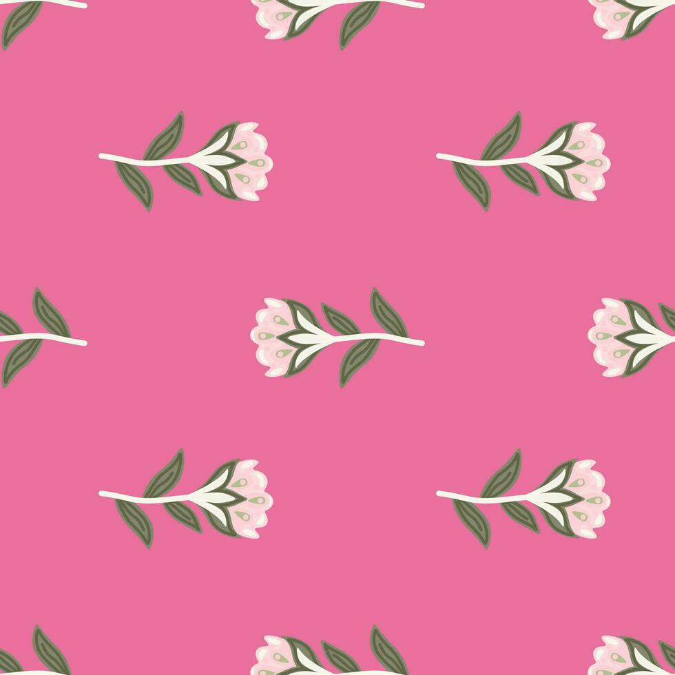 Creative flower stylized seamless pattern. Hand drawn botanical illustration. Abstract floral wallpaper. vector