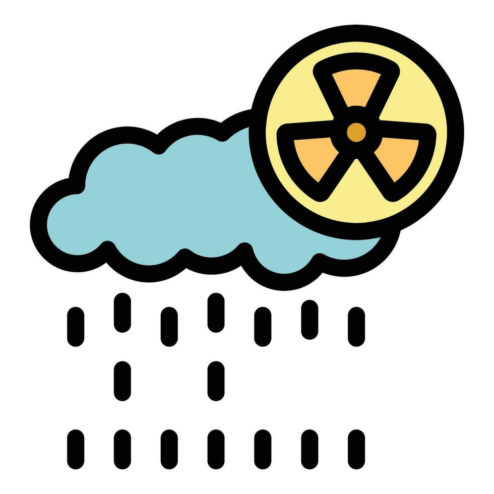 Nuclear rain icon vector flat