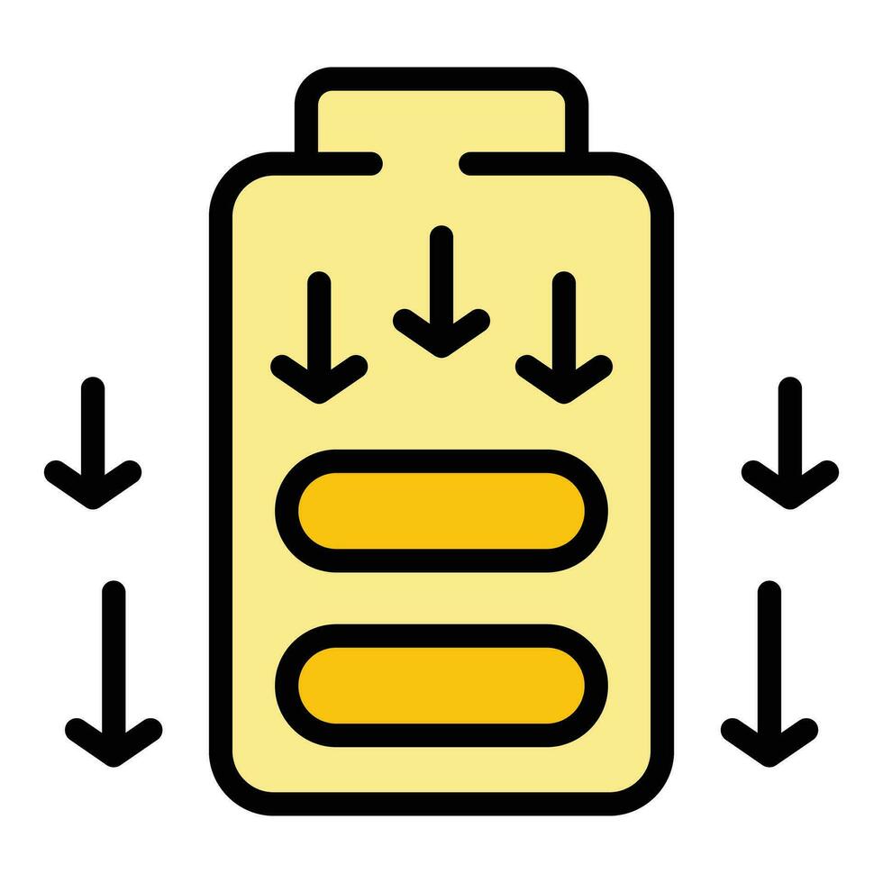 Low battery energy icon vector flat