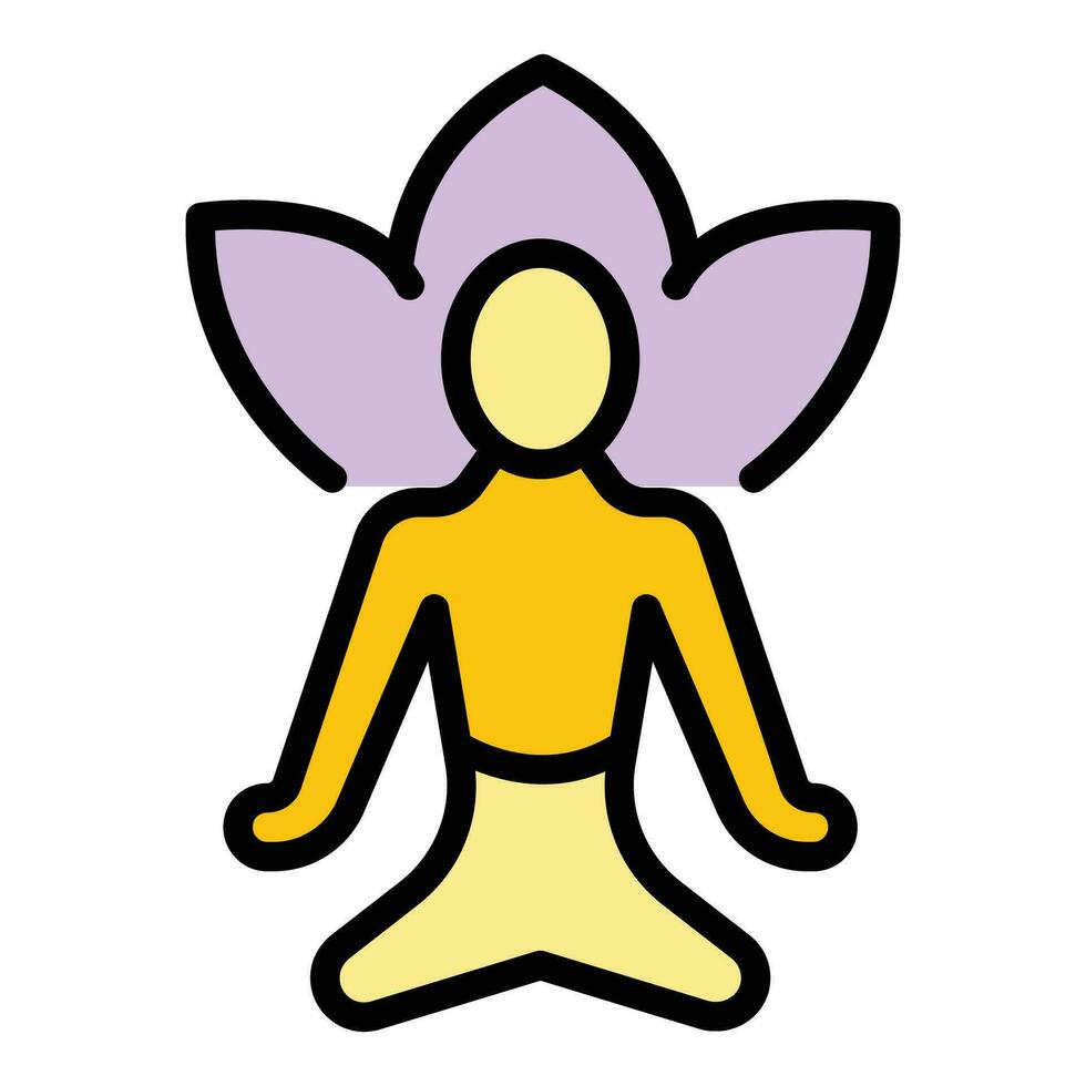 Calm meditation icon vector flat
