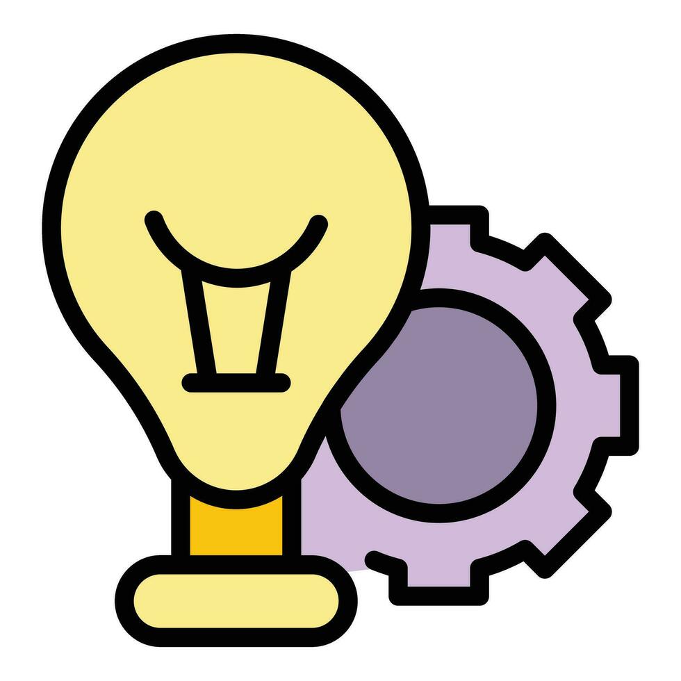 Bulb idea stress icon vector flat