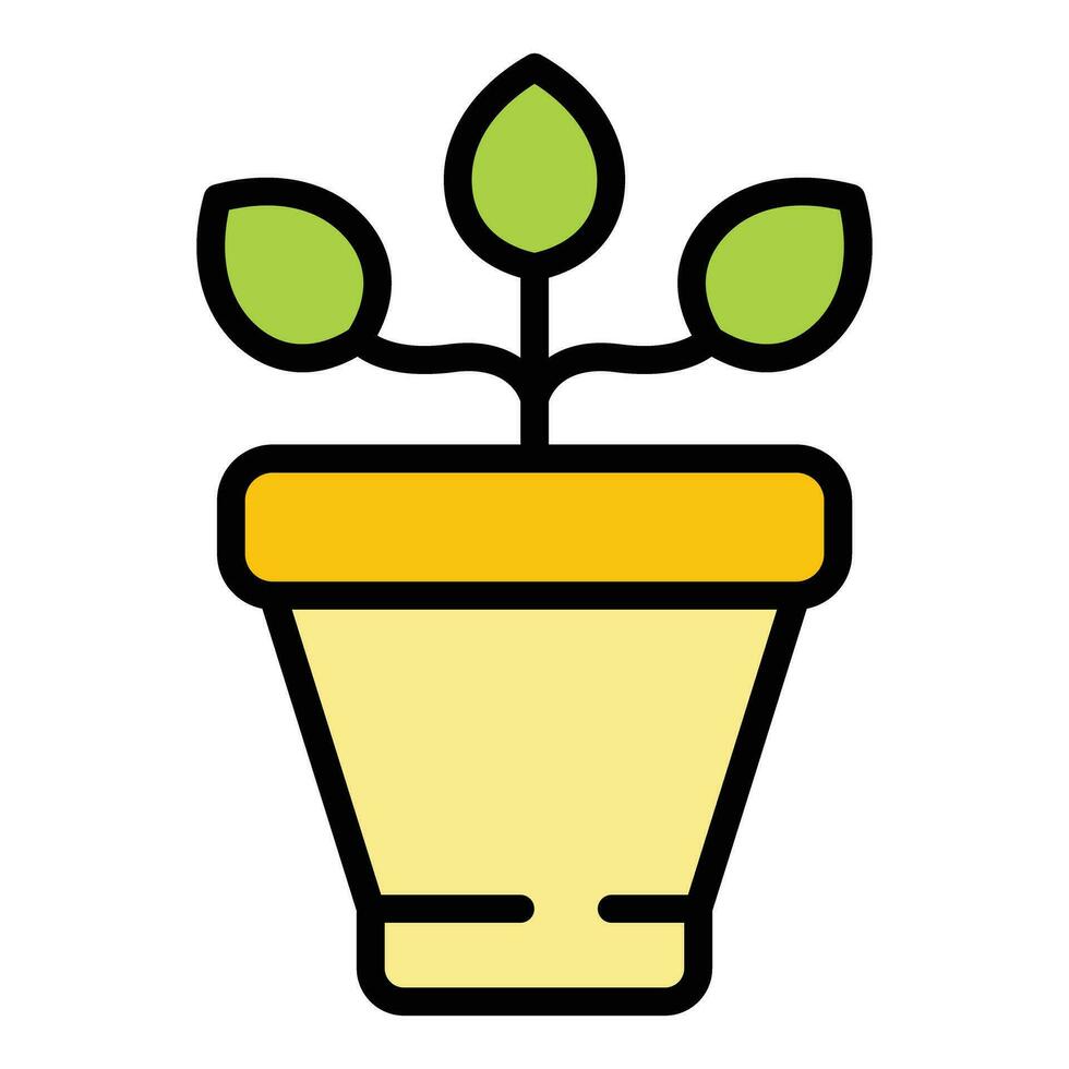 Plant pot icon vector flat